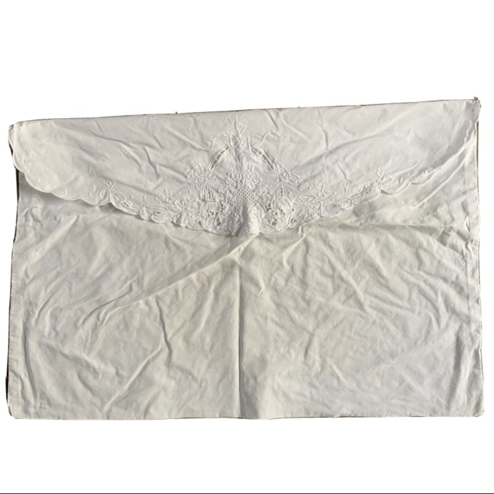 Antique cotton embroidered envelope pillowcase
